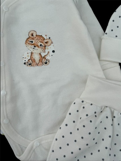 Комплект 3в1: боді з довгим рукавом, повзунки, шапочка "Тигренятко", футер ТМ “Happy ToT”