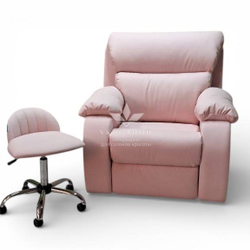 Комплект педикюрне крісло-реклайнер Tertio 2 з електроприводом та стільцем Rior