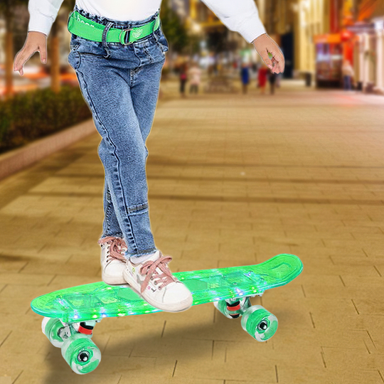 Скейт Penny Board светящиеся, Зеленый