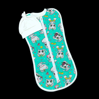 Пелюшка-кокон з шапочкою "Принт", футер ТМ "Happy TOT"