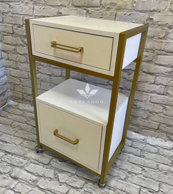 Візок із двома ящиками ЛДСП із золотим каркасом