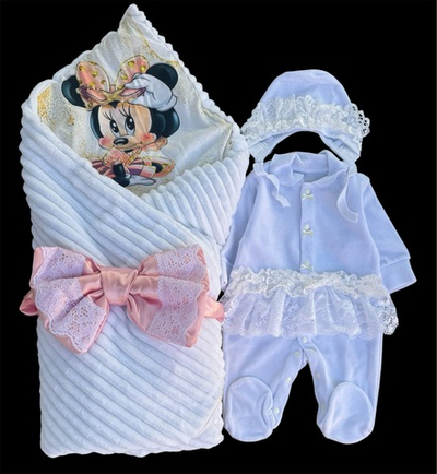 Набір на виписку з пологового та для повсякденного користування для дівчинки (56 розмір)