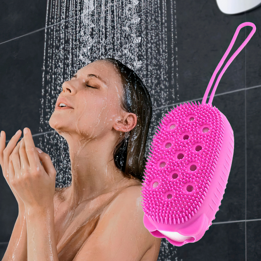 Массажная щетка bubble bath brush для душа, розовый