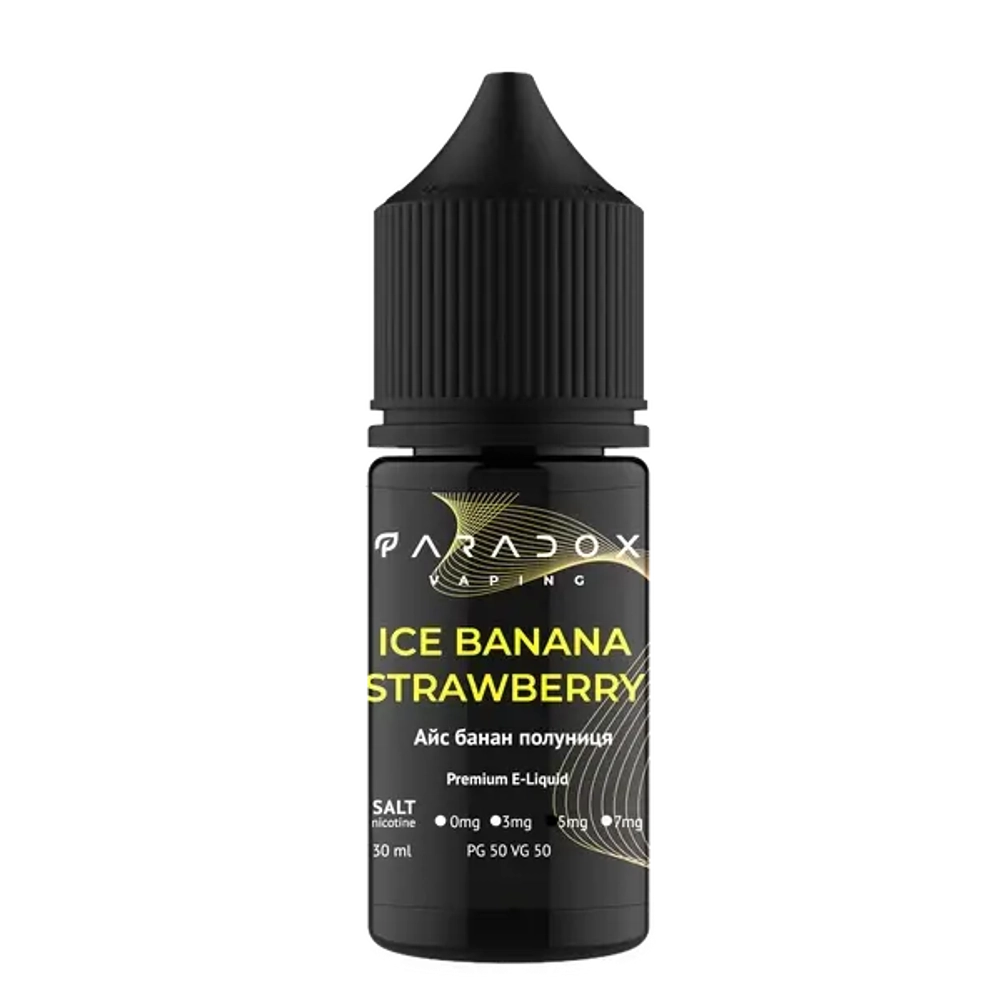 Сольова Рідина Paradox Ice Banana Strawberry 30мл (Парадокс Лід Банан Полуниця) 30mg | 50mg