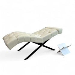 Анатомическая кушетка Mark 555-06 с пуговицами и подголовником для лашмейкеров и бровистов