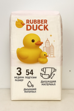 Подгузники Rubber Duck M (6–11 кг), 54 шт.