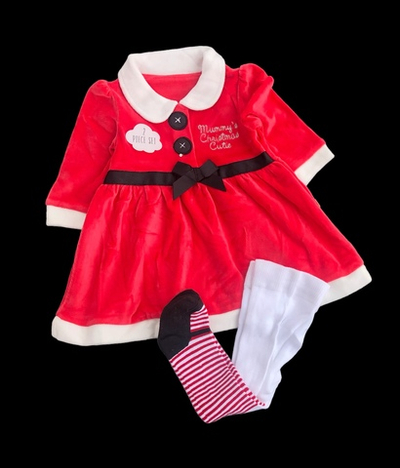 Сукня і колготки "Санта", велюр ТМ "George"