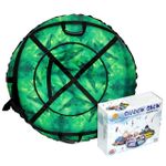 Надувные санки-ватрушки "Зеленый кристалл" диаметр 100 см. (Оксфорд, ПВХ)