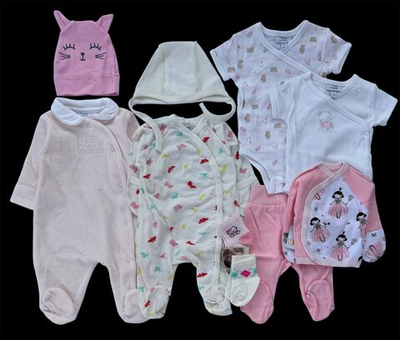 Готовий набір одягу для маловагових новонароджених діток, набір для близнят, двійнят, 50-56 см