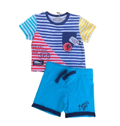 Костюм 2в1: шорти, футболка, бавовна, двунитка ТМ "Boboli", ТМ "OVS" (62 см)