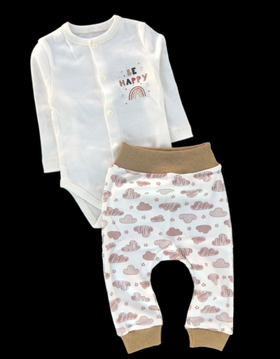 Костюм 2в1: боді з довгим рукавом, штани, інтерлок ТМ "Happy ТоТ"