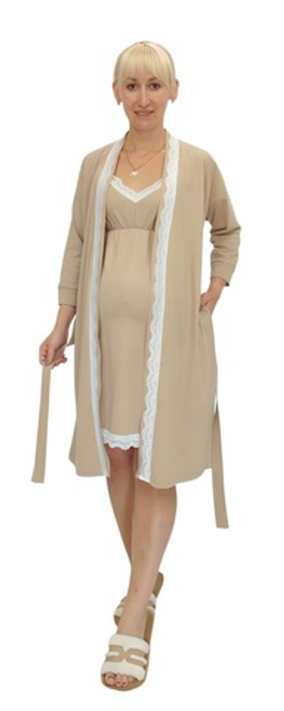 Комплект 2в1, для вагітних і годуючих мам, бавовна: халат, сорочка "Чарівність", бавовна, ТМ "Trico"