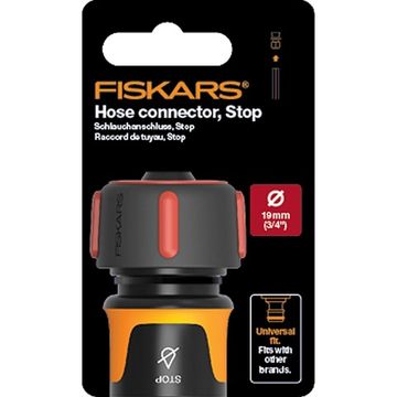 Конектор із аквастопом Fiskars для шланга 3/4" 19 мм (1027081)