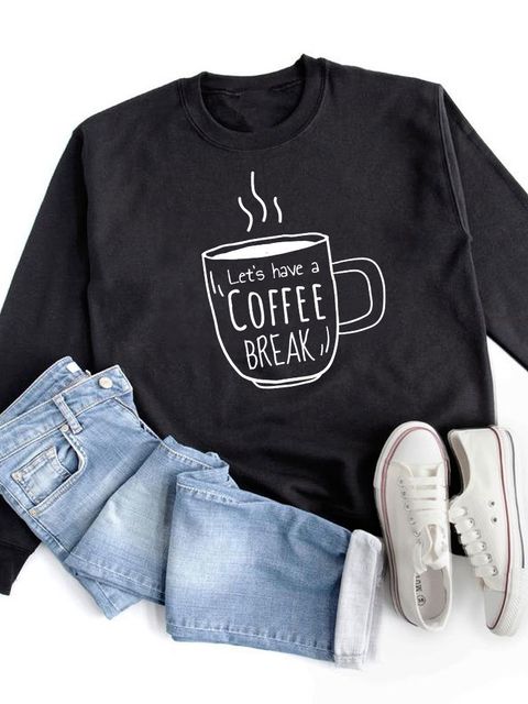 Свитшот мужской черный Let's have a coffee break Love&Live фото 1