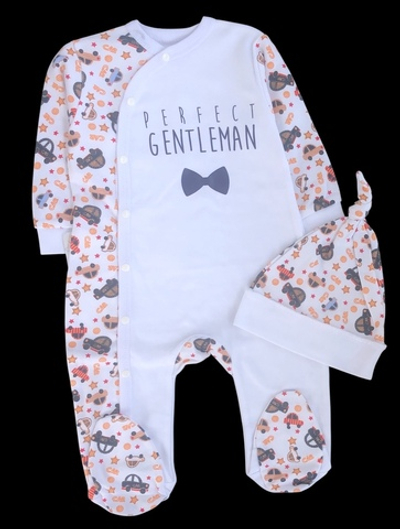 Чоловічок з шапочкою, інтерлок "Принт" ТМ "Happy Тот" (68 см)