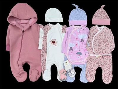 Гарний набір одягу для новонародженої дівчинки, якісний одяг для немовлят, весна-зима, зріст 62 см, бавовна