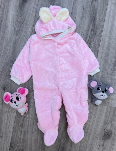 Комбінезон (ромпер) з капюшоном "Animals", набивна махра ТМ "UA"