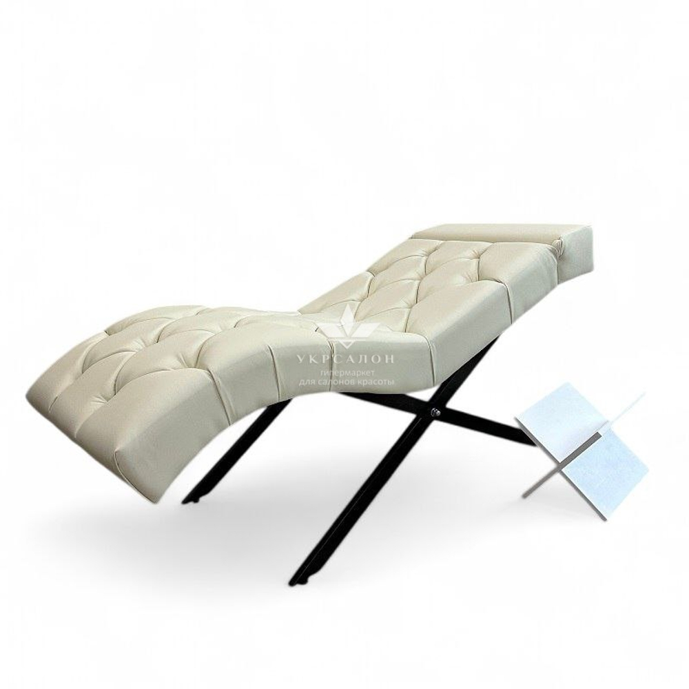 Анатомическая кушетка Mark 555-06 с пуговицами и подголовником для лашмейкеров и бровистов