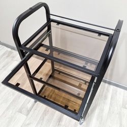 Косметологическая тележка стекло R-4v black