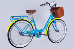 Велосипед городской 26 дюймов Dorozhnik Lux Velosteel 2025 с корзиной и багажником, рама 17"