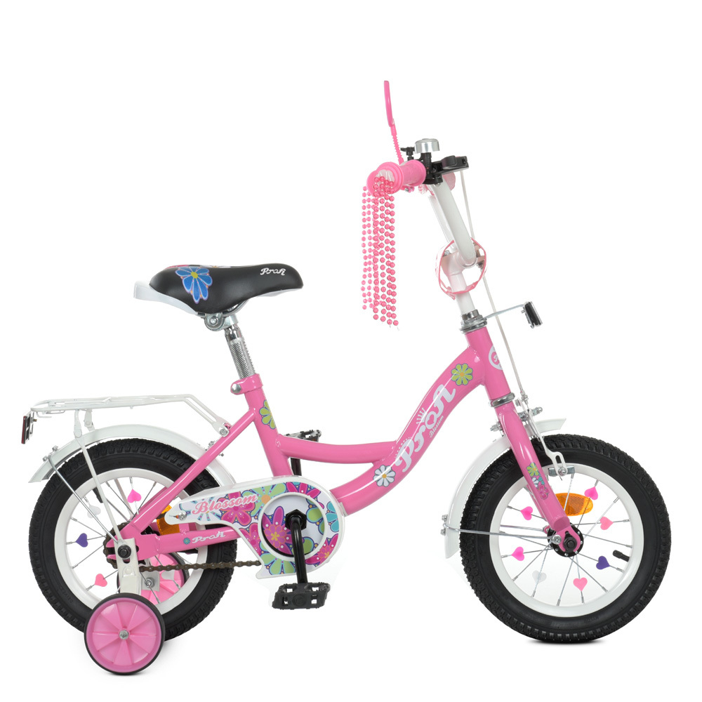Детский велосипед для девочки Profi Blossom 12 дюймов с багажником Y12301N, Y12302N