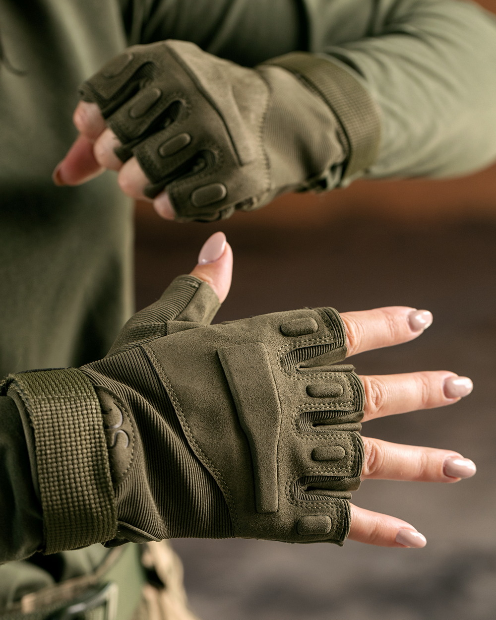 Рукавички тактичні без пальців хакі (арт. 9062200201)