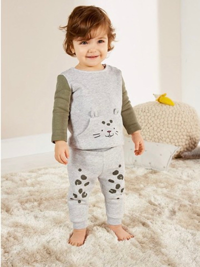 Комплект 2в1: батник, штани, трьохнитка з начочом (62-68 см)