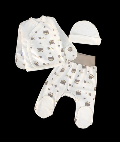 Комплект 3в1: льоля, повзунки, шапочка "Принт", інтерлок ТМ “Happy” (56 см)