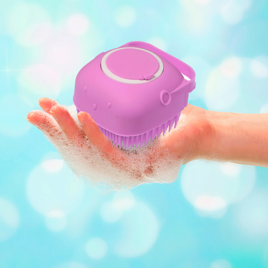 Силіконова масажна щітка мочалка для ванни Silicone Massage Bath Brush Рожева