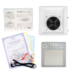 Настольная маникюрная вытяжка с HEPA фильтром Teri 800, цвет белый (сетка белая)