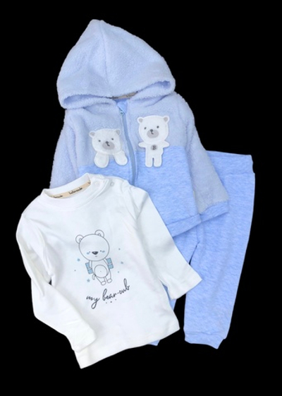 Костюм 3в1: кофта з капюшоном, штани, реглан "Bear cub", махра, капітон, бавовна ТМ "Bebezode" (86-92 см)