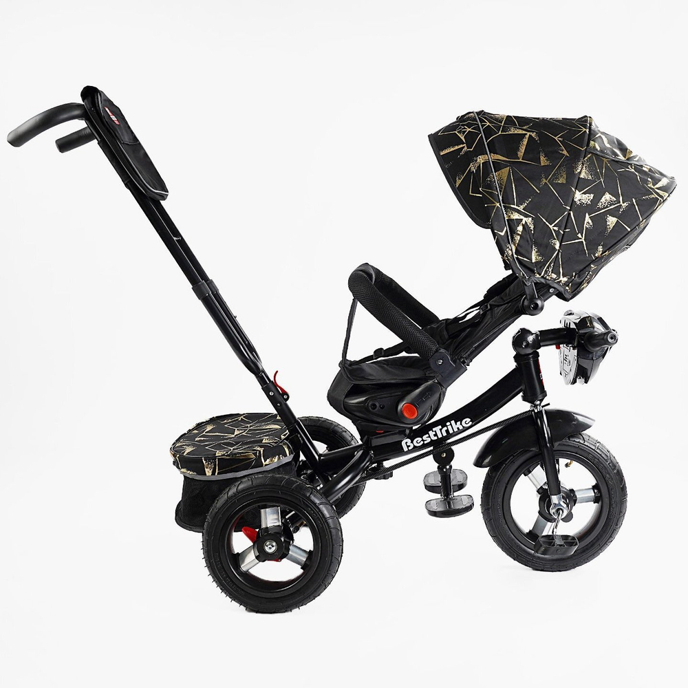 Дитячий триколісний велосипед Best Trike 6088 F надувні/фара, з USB, пультом, батьківською ручкою