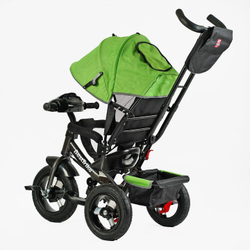 Дитячий триколісний велосипед Best Trike 3390 надувні/фара, з USB, пультом, батьківською ручкою