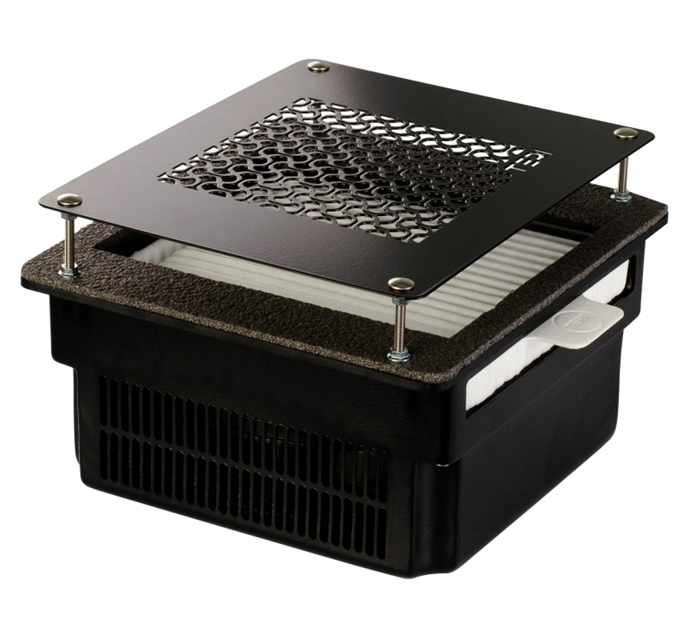 Врезная маникюрная вытяжка с HEPA фильтром Teri Turbo, цвет черный (сетка черная)