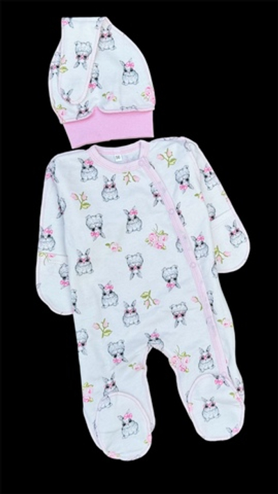 Чоловічок із шапочкою "Зайчики", футер ТМ “Ua” (56 см)