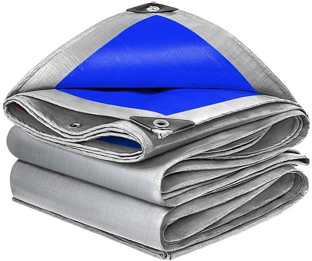 Тент 2х3 от дождя и снега, затеняющий 180г./м2 (серый/синий) тарпаулиновый. Усиленные края.