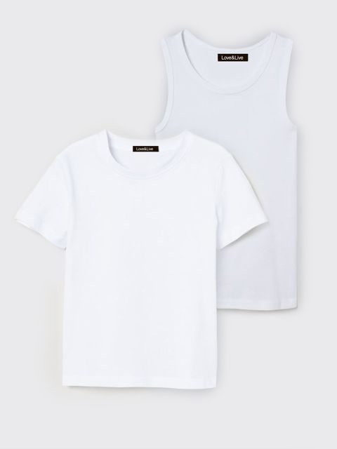 Набір дитячий футболка і майка білого кольору Love&Live