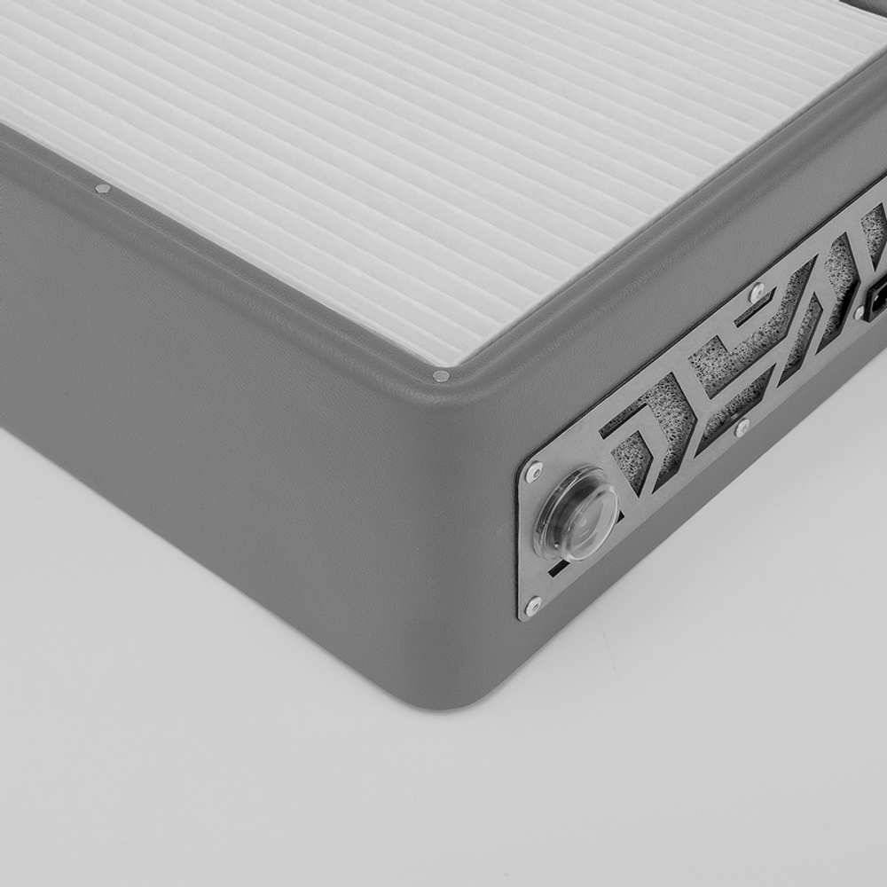 Вытяжка для маникюра настольная Ulka Pemium с фильтром, цвет серый (сетка металлик)