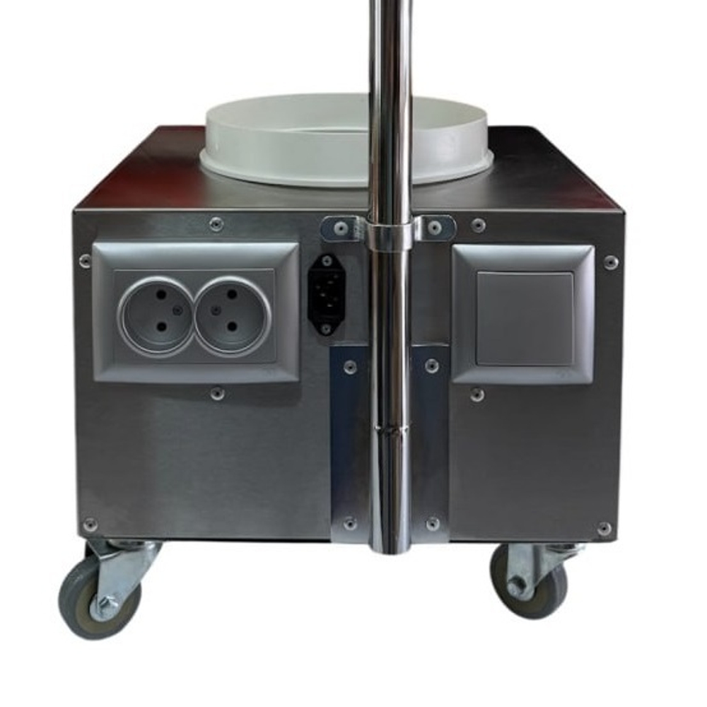 Профессиональная мобильная вытяжка для маникюра и педикюра Fusion Plus Premium, нержавеющая сталь