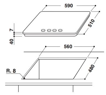Варильна поверхня газова WHIRLPOOL GMF 6422/IXL