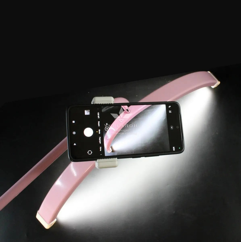 Бестеневая настольная Led лампа на струбцине Moon HD-M6X (SP-006), 50 Вт, розовая