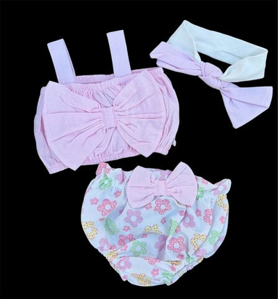 Костюм 3в1: топ, блумери, пов'язка "Бантик", бавовна ТМ "Paulina"