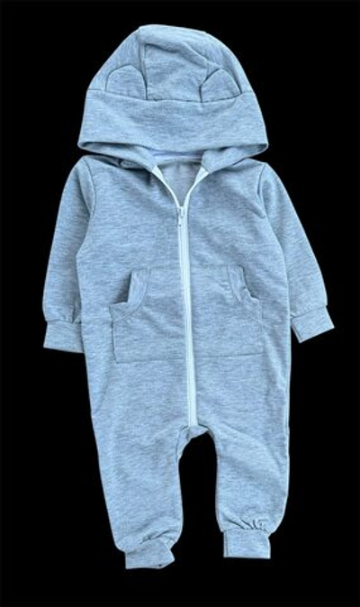 Дитячий комбінезон-ромпер з капюшоном «Ведмежа», двонитка