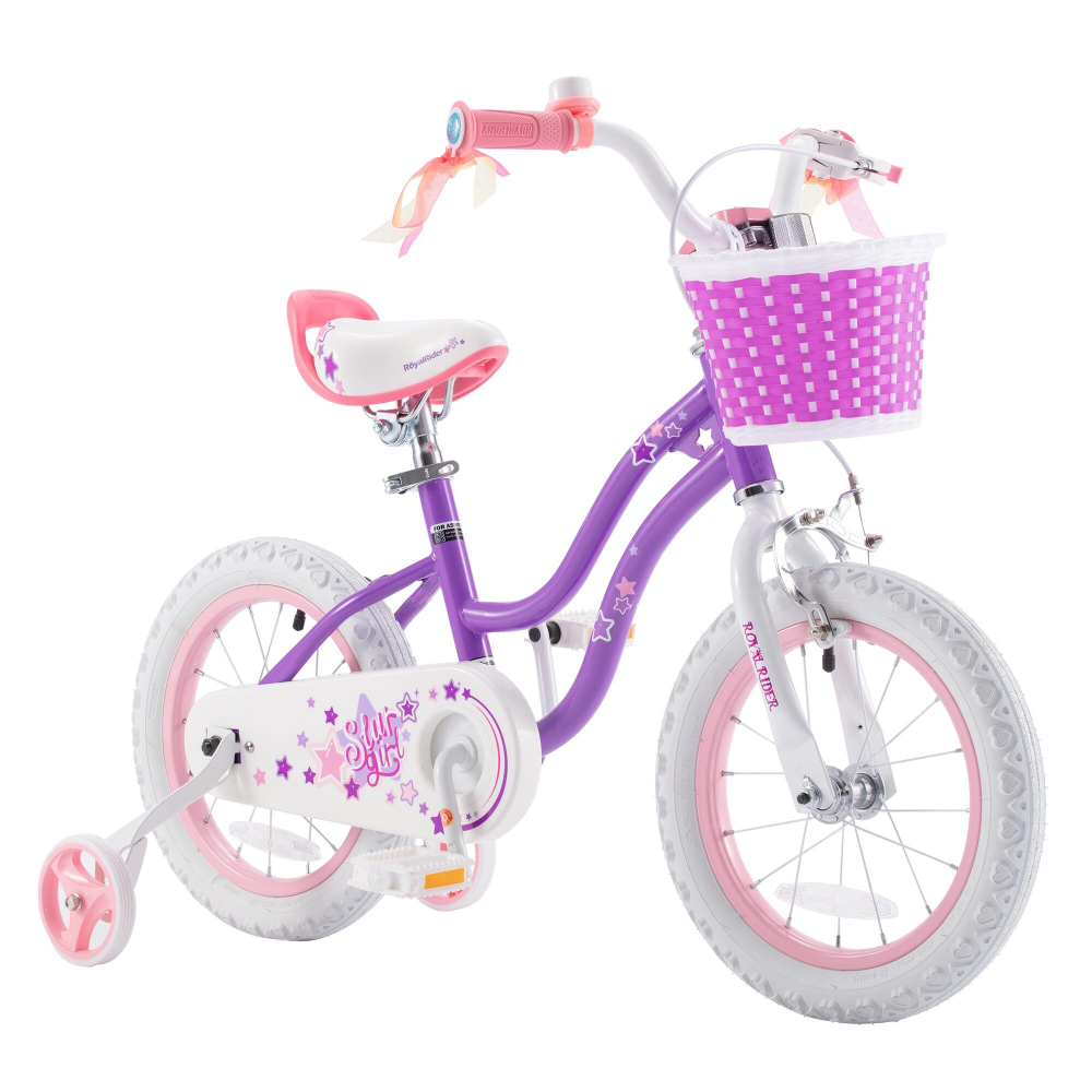 Дитячий двоколісний велосипед для дівчинки Royal Baby Stargirl 16 дюймів RB16G-1 з кошиком