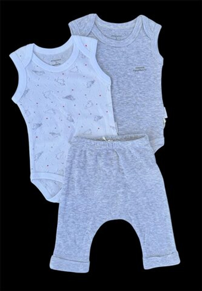 Набір одягу для хлопчика: боді-майки, штани "Seal", рібана ажур ТМ "Andy Wawa" (62 см)