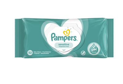 Серветки вологі 52 шт, Pampers Sensitive