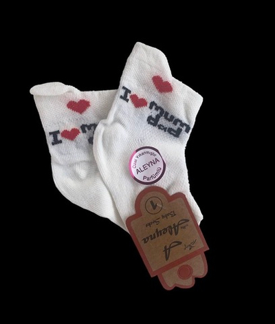 Шкарпетки "I love mum dad", бавовна ТМ "Aleyna" (6-12 міс)