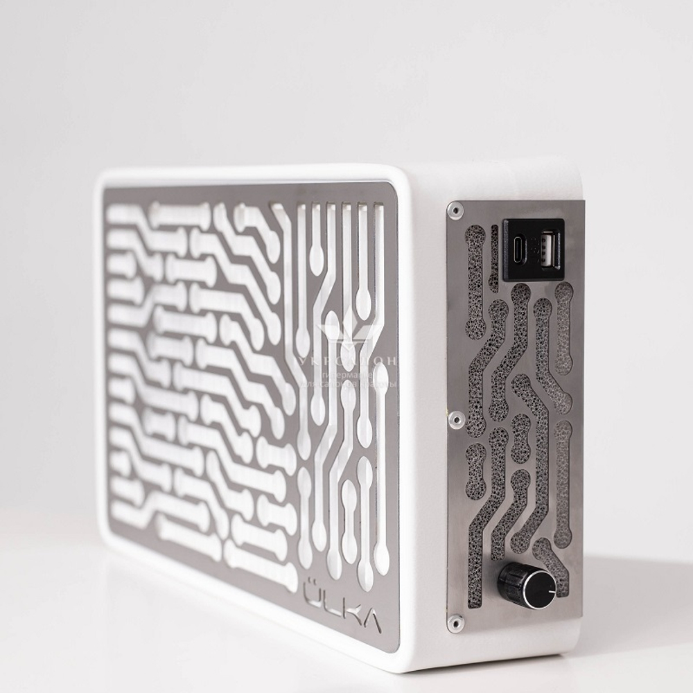 Вытяжка для маникюра настольная Ulka Nano, цвет белый (сетка металлик)
