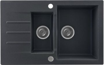 Кухонна мийка KERNAU KGS A 6079 1,5B1D BLACK METALLIC