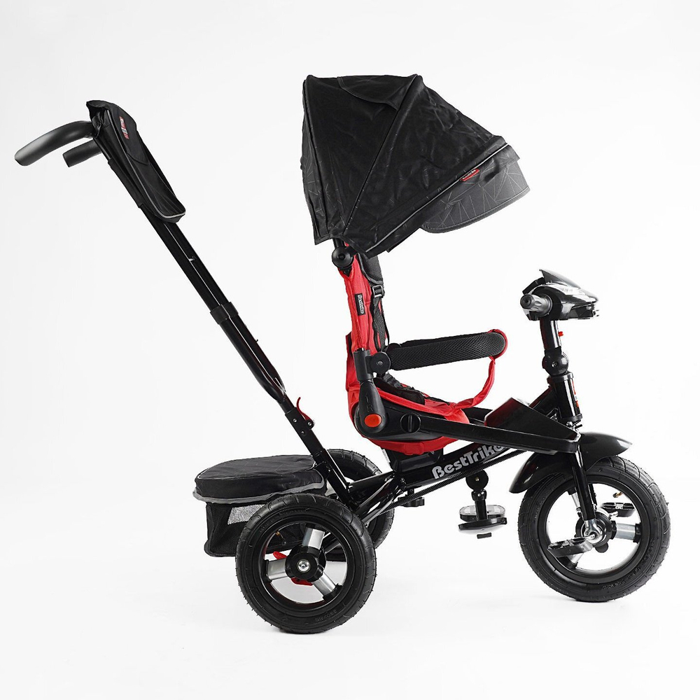 Дитячий триколісний велосипед Best Trike 6088 F надувні/фара, з USB, пультом, батьківською ручкою
